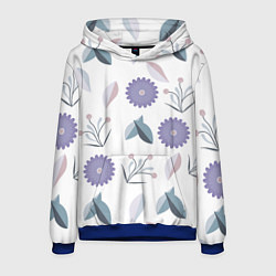 Толстовка-худи мужская Листья и цветок, цвет: 3D-синий
