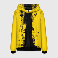 Толстовка-худи мужская Вертикальная черно-желтая полоса Cyberpunk 2077, цвет: 3D-черный