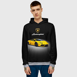 Толстовка-худи мужская Спорткар Lamborghini Aventador, цвет: 3D-меланж — фото 2