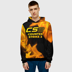 Толстовка-худи мужская Counter Strike 2 - gold gradient, цвет: 3D-черный — фото 2