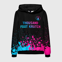 Толстовка-худи мужская Thousand Foot Krutch - neon gradient: символ сверх, цвет: 3D-черный