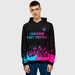 Толстовка-худи мужская Thousand Foot Krutch - neon gradient: символ сверх, цвет: 3D-черный — фото 2