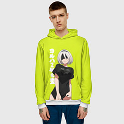 Толстовка-худи мужская YoRHa 2-gou B-gata, цвет: 3D-белый — фото 2