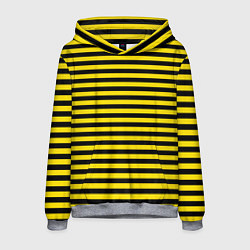 Толстовка-худи мужская Черно-желтые осиные полосы, цвет: 3D-меланж