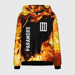 Толстовка-худи мужская Paramore и пылающий огонь, цвет: 3D-черный