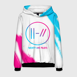 Толстовка-худи мужская Twenty One Pilots neon gradient style, цвет: 3D-черный