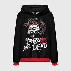 Толстовка-худи мужская Punks not dead - анархия, цвет: 3D-красный