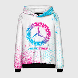 Толстовка-худи мужская Mercedes neon gradient style, цвет: 3D-черный