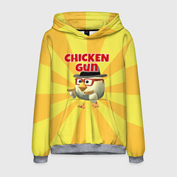 Толстовка-худи мужская Chicken Gun с пистолетами, цвет: 3D-меланж