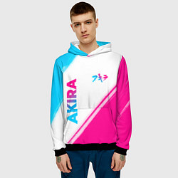 Толстовка-худи мужская Akira neon gradient style: надпись, символ, цвет: 3D-черный — фото 2