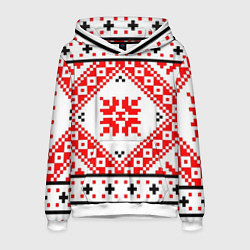 Толстовка-худи мужская Удмуртский стиль, цвет: 3D-белый