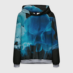 Толстовка-худи мужская Абстрактный синий дым, цвет: 3D-меланж