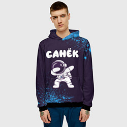 Толстовка-худи мужская Санёк космонавт даб, цвет: 3D-черный — фото 2