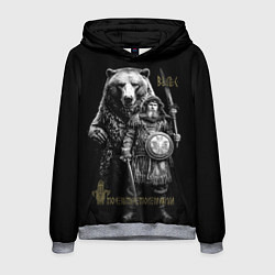 Толстовка-худи мужская Велес с медведем, цвет: 3D-меланж