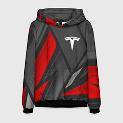 Толстовка-худи мужская Tesla sports racing, цвет: 3D-черный