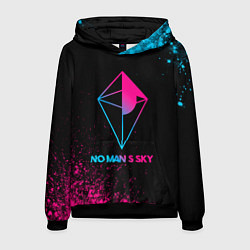 Толстовка-худи мужская No Mans Sky - neon gradient, цвет: 3D-черный