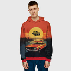 Толстовка-худи мужская My summer car Toyota Carina 1600 ST, цвет: 3D-красный — фото 2