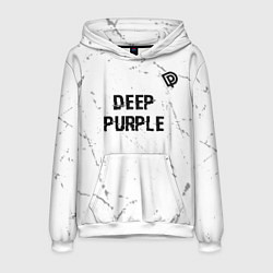 Толстовка-худи мужская Deep Purple glitch на светлом фоне: символ сверху, цвет: 3D-белый