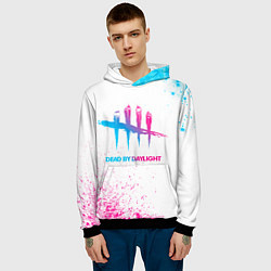 Толстовка-худи мужская Dead by Daylight neon gradient style, цвет: 3D-черный — фото 2