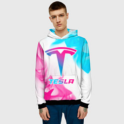 Толстовка-худи мужская Tesla neon gradient style, цвет: 3D-черный — фото 2