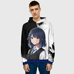 Толстовка-худи мужская Звездное дитя - аканэ, цвет: 3D-синий — фото 2