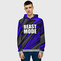 Толстовка-худи мужская Beast mode - синяя униформа, цвет: 3D-меланж — фото 2