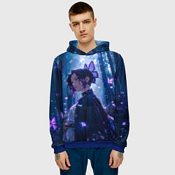 Толстовка-худи мужская Шинобу Кочо из Клинка, цвет: 3D-синий — фото 2
