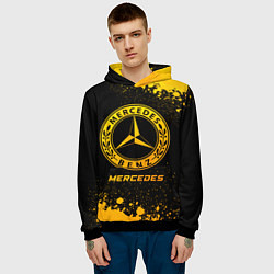 Толстовка-худи мужская Mercedes - gold gradient, цвет: 3D-черный — фото 2