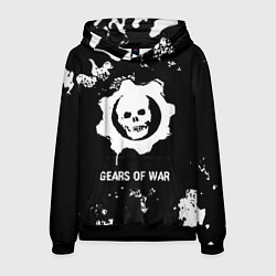 Толстовка-худи мужская Gears of War glitch на темном фоне, цвет: 3D-черный