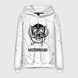 Толстовка-худи мужская Motorhead glitch на светлом фоне, цвет: 3D-белый