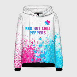 Толстовка-худи мужская Red Hot Chili Peppers neon gradient style: символ, цвет: 3D-черный