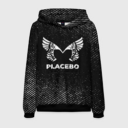 Толстовка-худи мужская Placebo с потертостями на темном фоне, цвет: 3D-черный