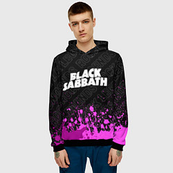 Толстовка-худи мужская Black Sabbath rock legends: символ сверху, цвет: 3D-черный — фото 2