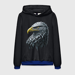 Толстовка-худи мужская Орёл от нейросети, цвет: 3D-синий