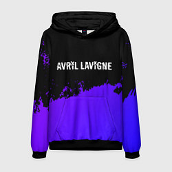 Толстовка-худи мужская Avril Lavigne purple grunge, цвет: 3D-черный