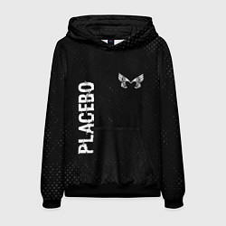 Толстовка-худи мужская Placebo glitch на темном фоне: надпись, символ, цвет: 3D-черный