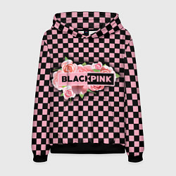 Толстовка-худи мужская Blackpink logo roses, цвет: 3D-черный