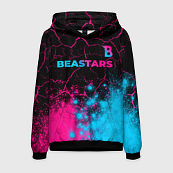 Толстовка-худи мужская Beastars - neon gradient: символ сверху, цвет: 3D-черный