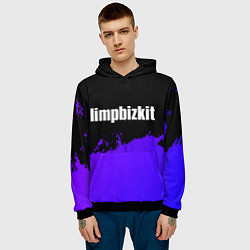 Толстовка-худи мужская Limp Bizkit purple grunge, цвет: 3D-черный — фото 2