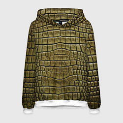 Толстовка-худи мужская Текстура кожи крокодила, цвет: 3D-белый