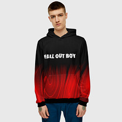 Толстовка-худи мужская Fall Out Boy red plasma, цвет: 3D-черный — фото 2