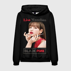 Толстовка-худи мужская Blackpink Lisa paints lips, цвет: 3D-черный