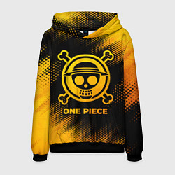 Толстовка-худи мужская One Piece - gold gradient, цвет: 3D-черный