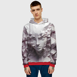 Толстовка-худи мужская Скульптура с шипами, цвет: 3D-красный — фото 2