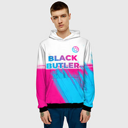 Толстовка-худи мужская Black Butler neon gradient style: символ сверху, цвет: 3D-черный — фото 2