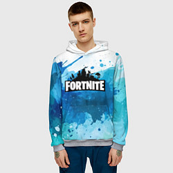 Толстовка-худи мужская Fortnite Logo Paint, цвет: 3D-меланж — фото 2