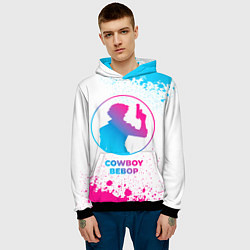 Толстовка-худи мужская Cowboy Bebop neon gradient style, цвет: 3D-черный — фото 2