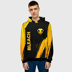 Толстовка-худи мужская Bleach - gold gradient: надпись, символ, цвет: 3D-черный — фото 2