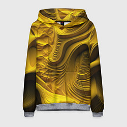 Толстовка-худи мужская Объемная желтая текстура, цвет: 3D-меланж