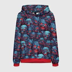 Толстовка-худи мужская Monster skulls pattern, цвет: 3D-красный